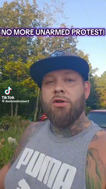 Dustin schreiner ranting about guns at protests