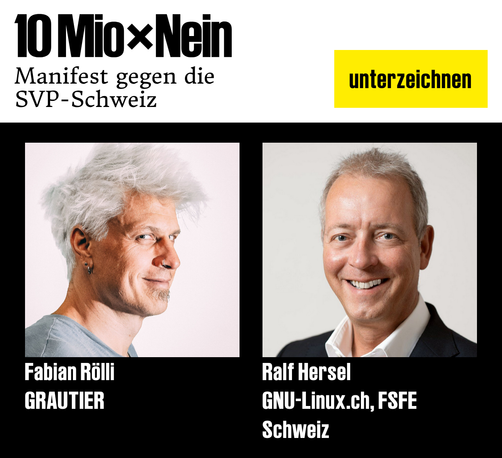 Teilnehmer-Bild bei der WOZ-Initiative gegen die rechtsextreme SVP.