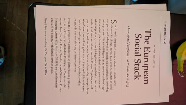 the European social stack in hard copy/paper form