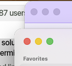 A screenshot of a couple of MacOS 27 beta finder windows with equal corner radius